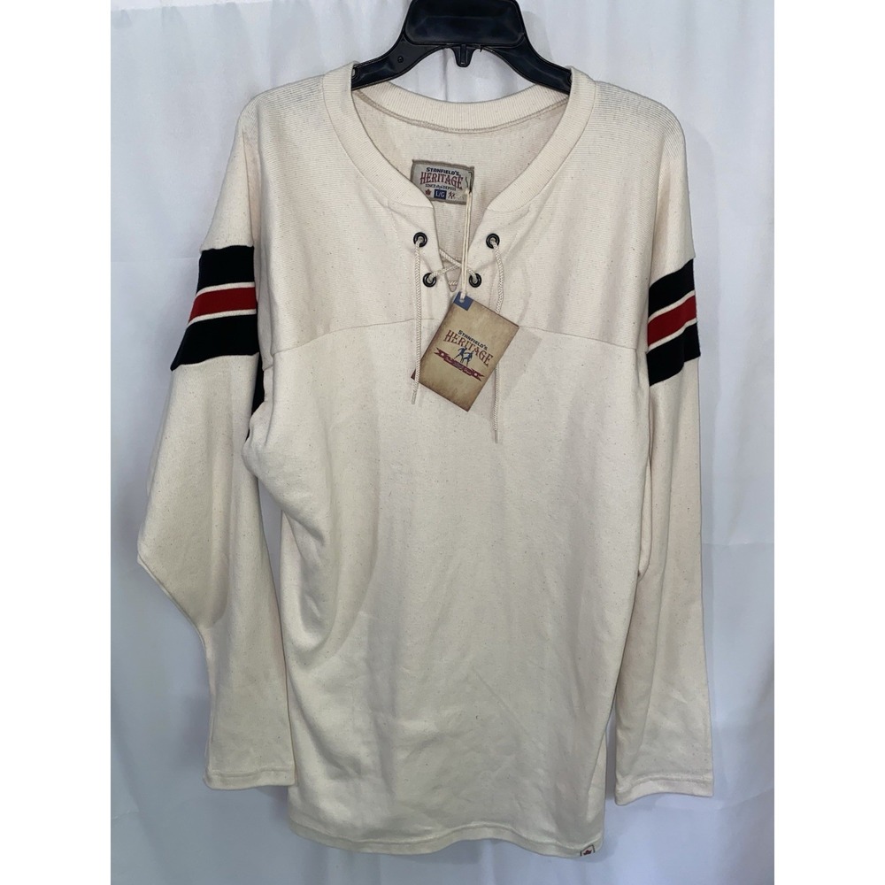 NWT Stanfields Heritage Retro Lace Up Long Sleeve Shirt Mens Large Canada Hockey